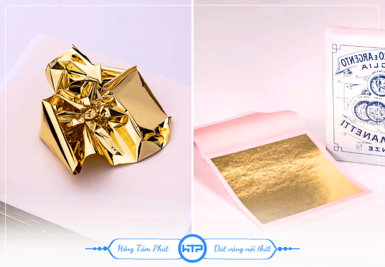 Phân biệt lá vàng công nghiệp và lá vàng thật trong dát vàng nội thất