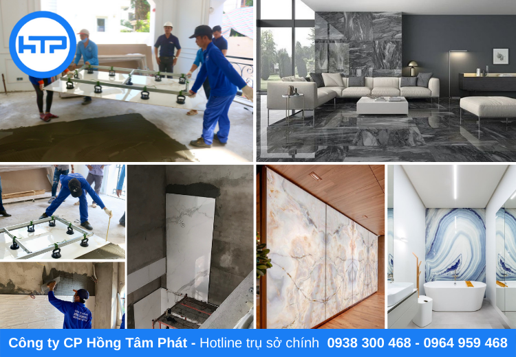 Thợ ốp lát gạch của Hồng Tâm Phát thực hiện công tác ốp lát gạch chuyên nghiệp