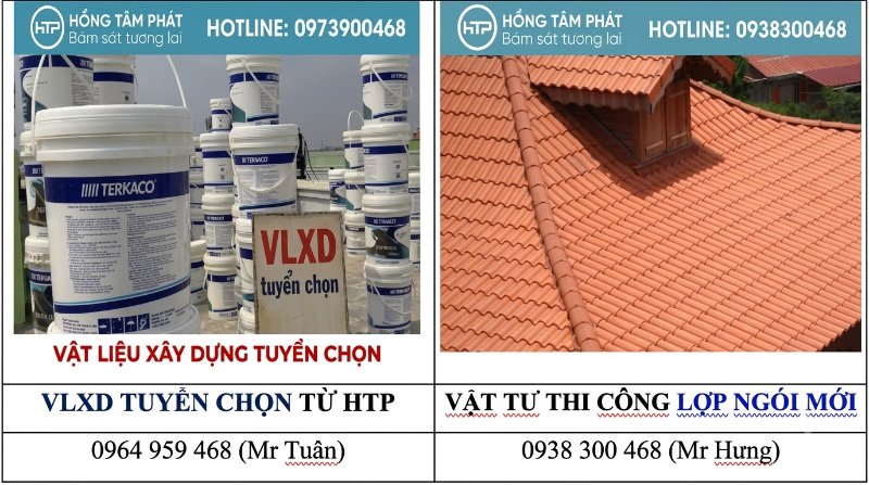Công ty HTP nhận Lợp mái ngói mới chuyên nghiệp cho mọi công trình nhà.