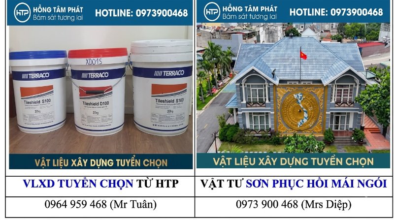 Tẩy sạch rêu mốc bằng quy trình Sơn terraco phục hồi mái ngói cũ chuẩn HTP.