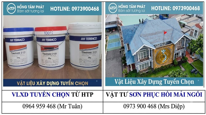 Hotline 0938300468 tư vấn Sơn terraco phục hồi mái ngói cũ giá tốt nhất.