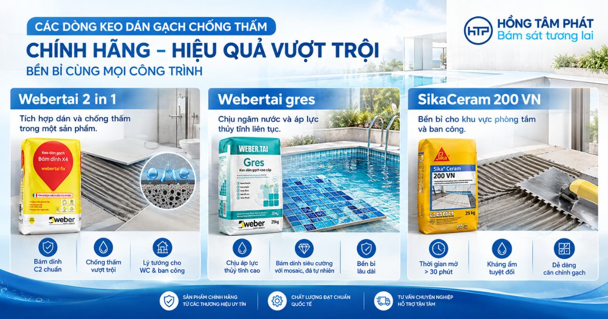 Bao bì và cấu trúc thực tế của các dòng keo dán gạch chống thấm chính hãng