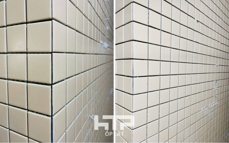  Cạnh tường gạch mosaic được thi công bởi đội thợ HTP