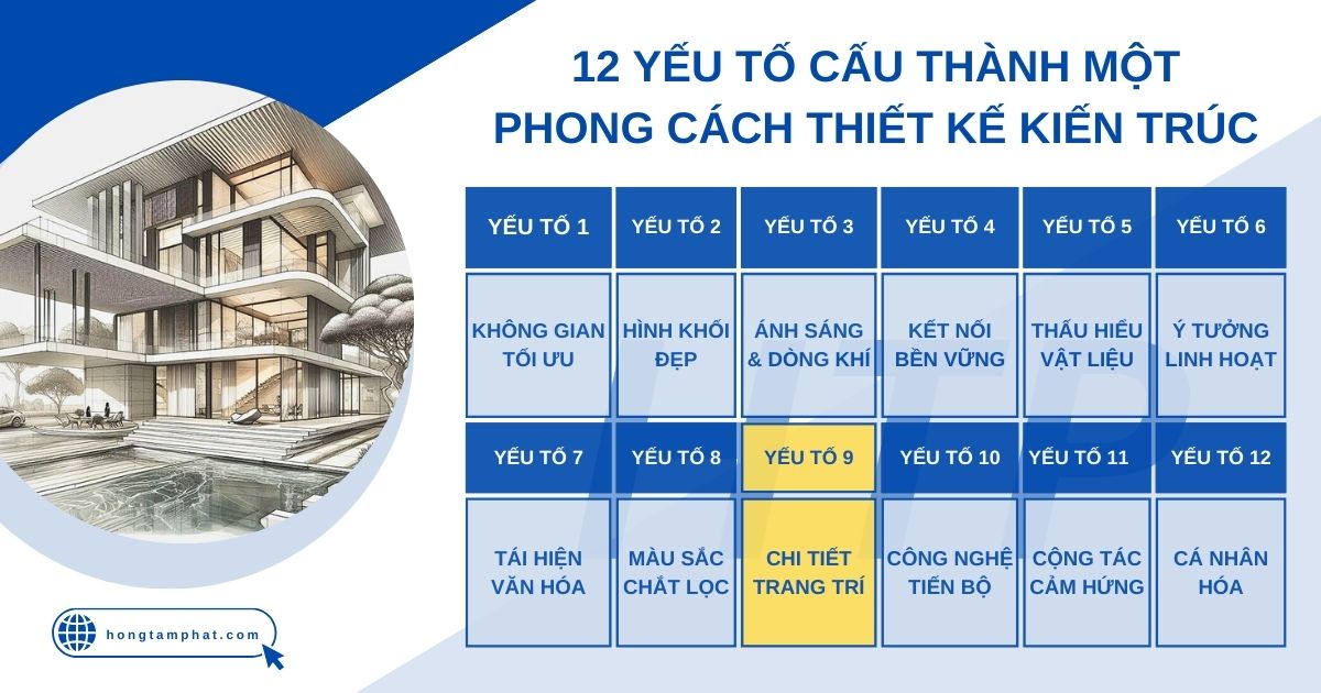 Chi tiết trang trí là yếu tố số 9 cấu thành phong cách thiết kế HTP