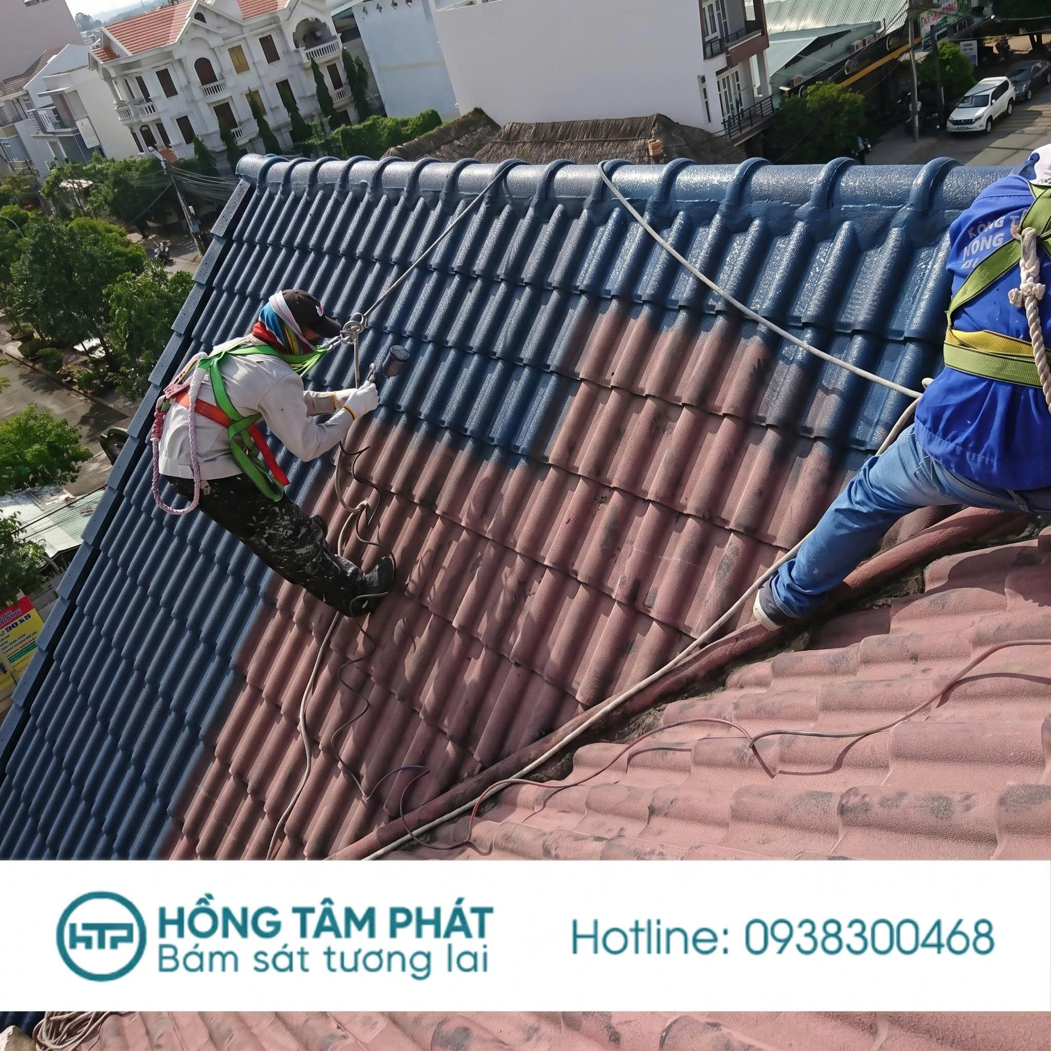 Bạn có thể thấy kết quả sau khi sơn ngói thay đổi diện mạo.