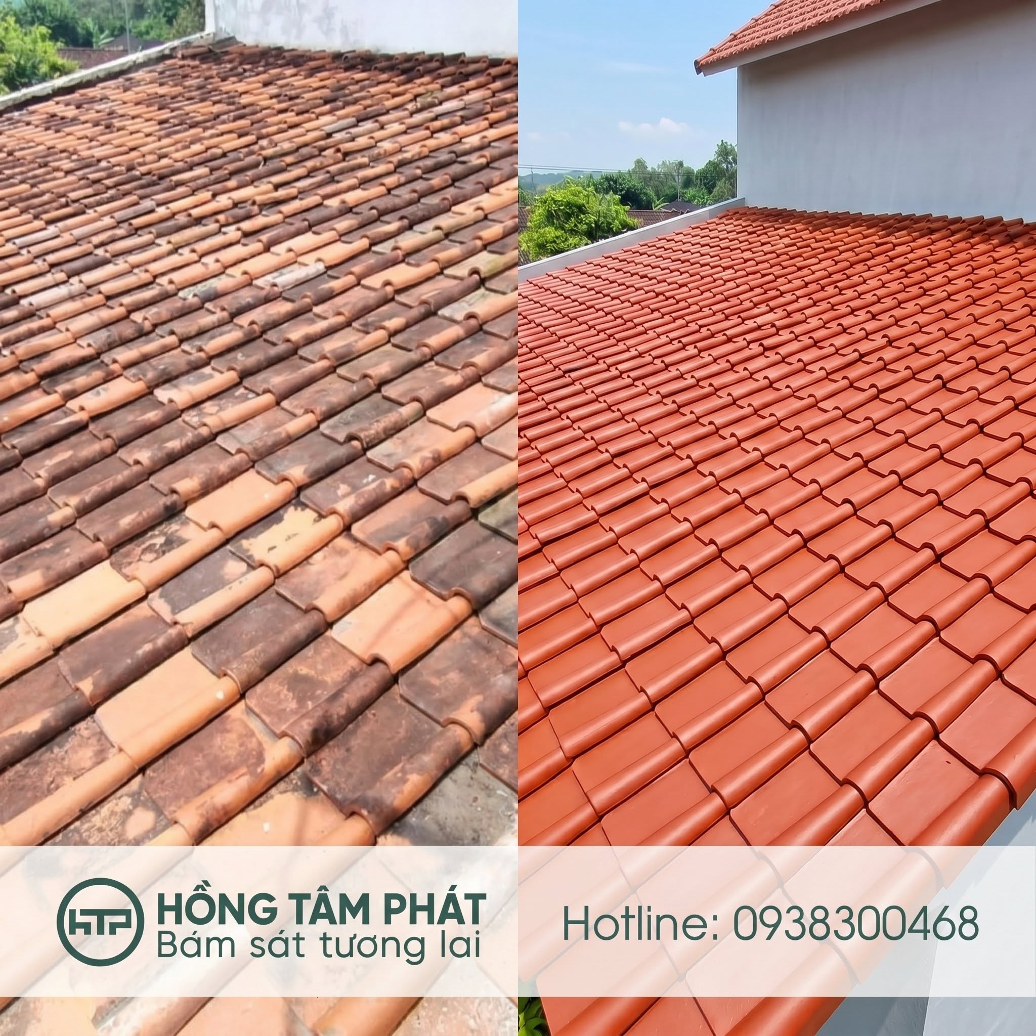 Hạt ngói sáng bóng kết quả sau khi sơn ngói chất lượng cao.