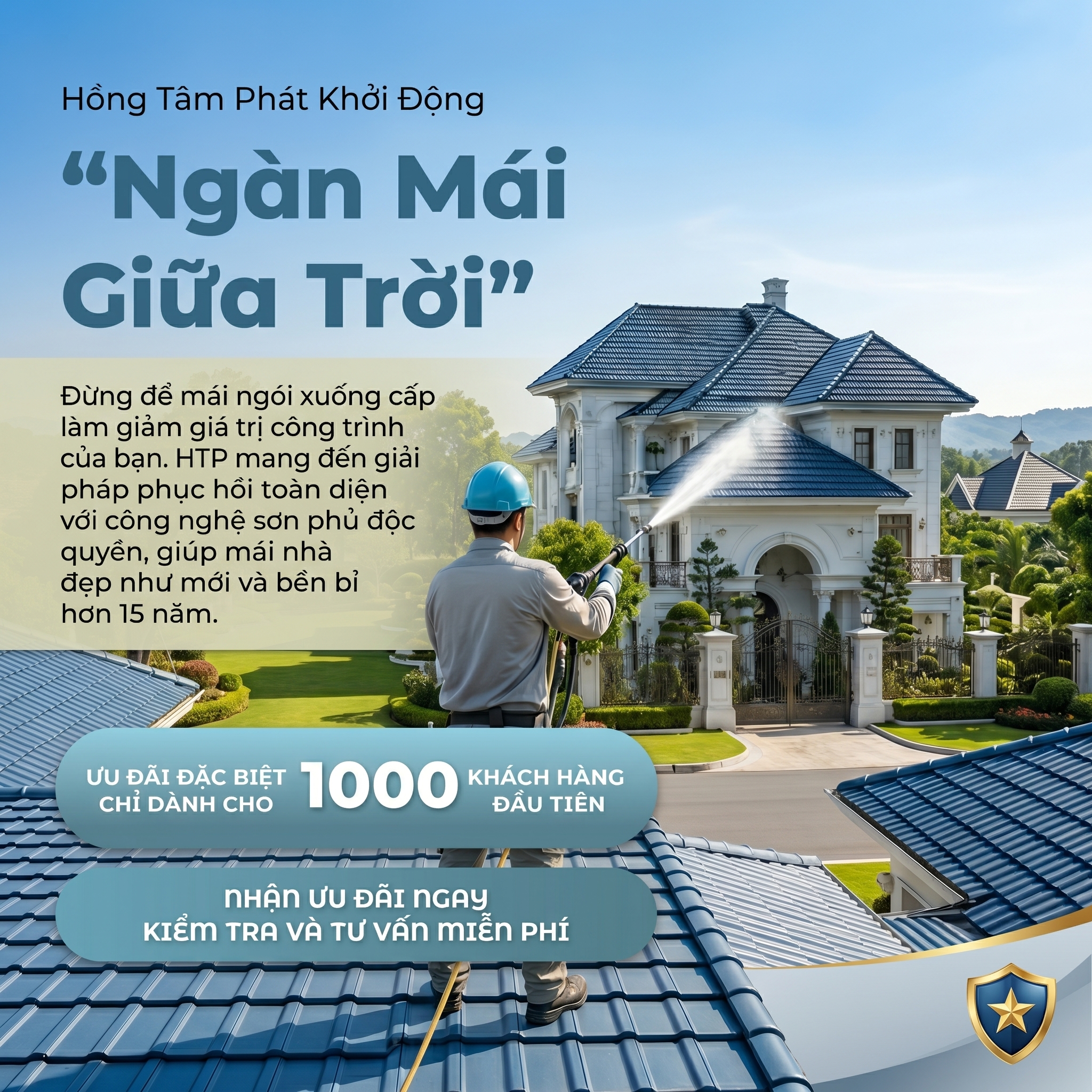 Dịch vụ sơn mái ngói của HTP luôn cam kết đúng tiến độ.