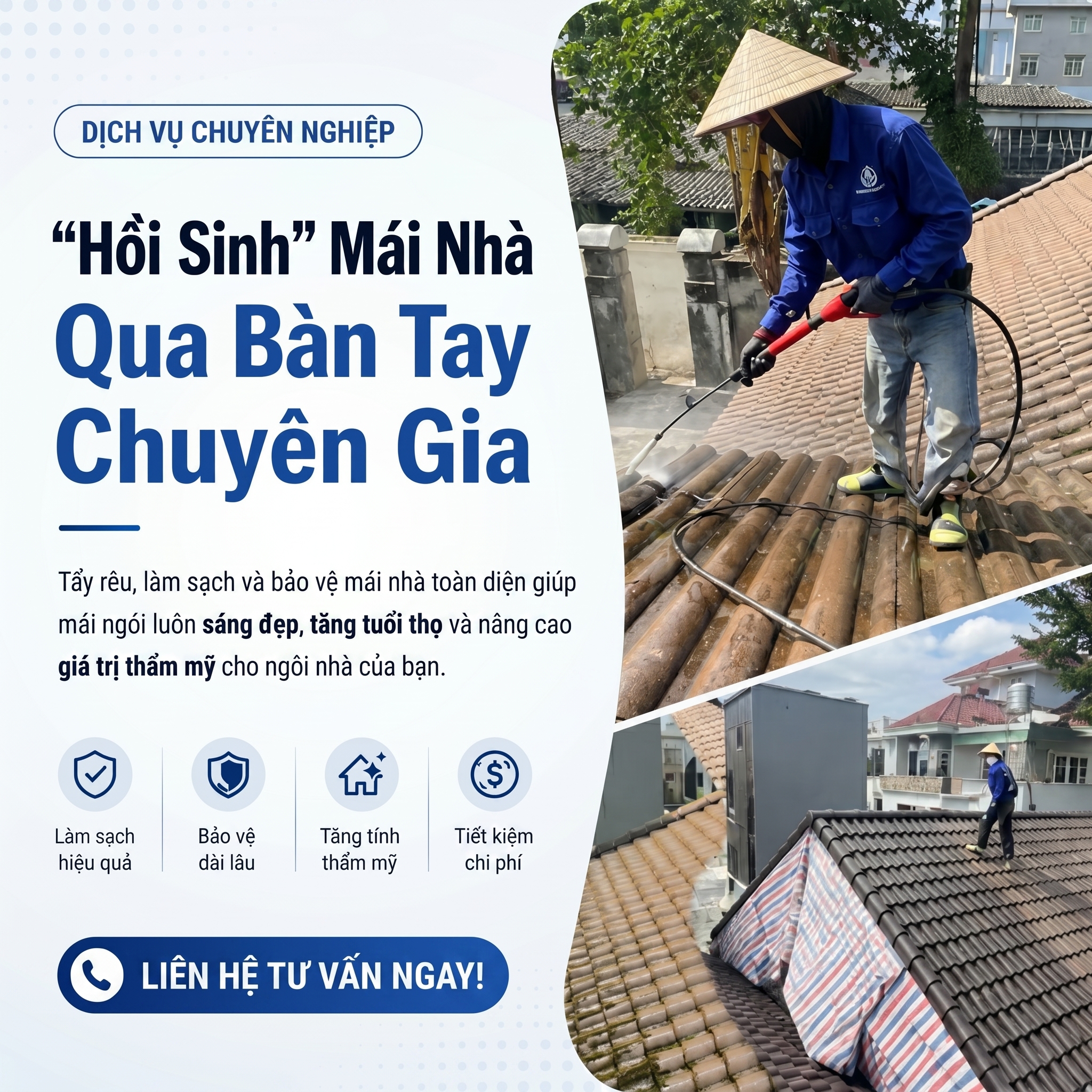 Hãy dùng dịch vụ sơn mái ngói của HTP để chống thấm tốt