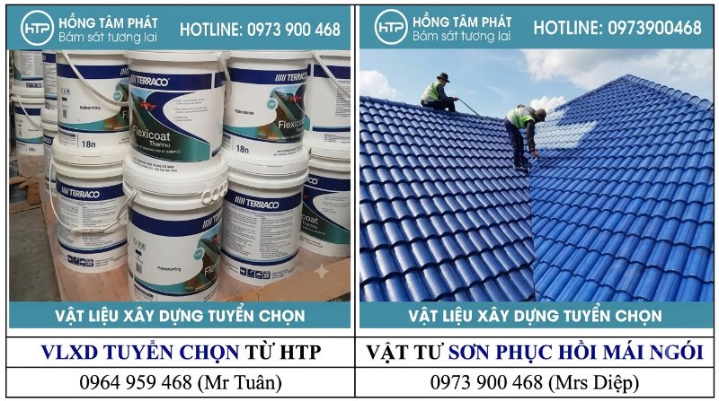 Đánh bay mảng bám rêu phong qua các bước Sơn terraco phục hồi mái ngói cũ.