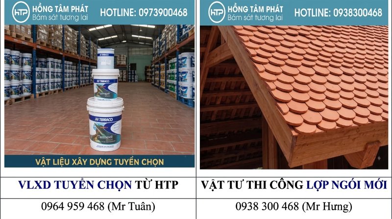Thi công từng hàng ngói ngay ngắn nhờ Lợp mái ngói mới chuyên nghiệp.
