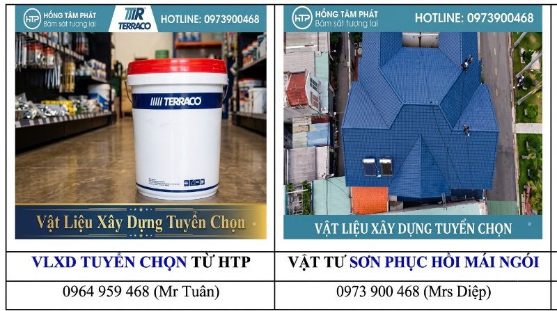 Báo giá chi tiết các hạng mục Sơn terraco phục hồi mái ngói cũ cạnh tranh.