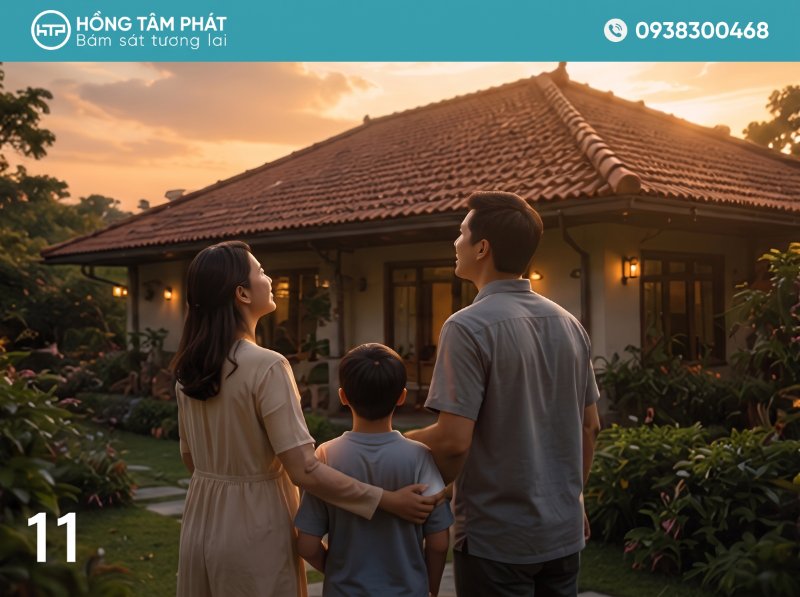 Gia chủ thượng lưu mỉm cười khi ngước lên nhìn mái ngói biệt thự sang đẳng cấp.