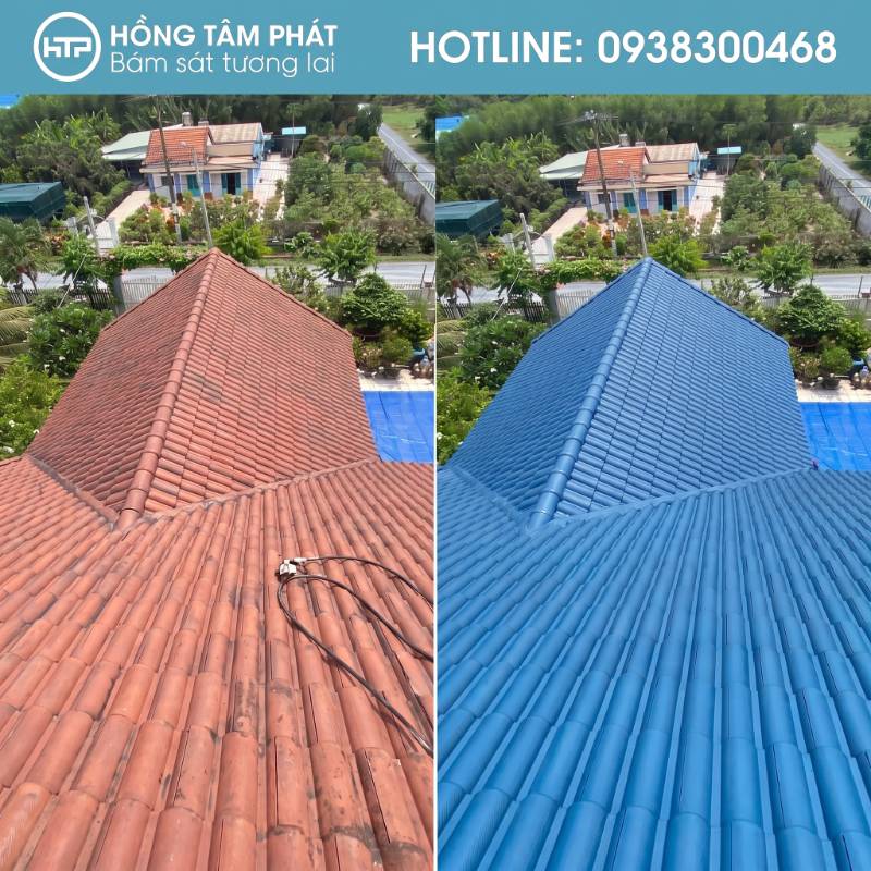 Mái biệt thự giữ trọn nét đẳng cấp nhờ CHUYÊN GIA PHỤC HỒI MÁI NGÓI xử lý.