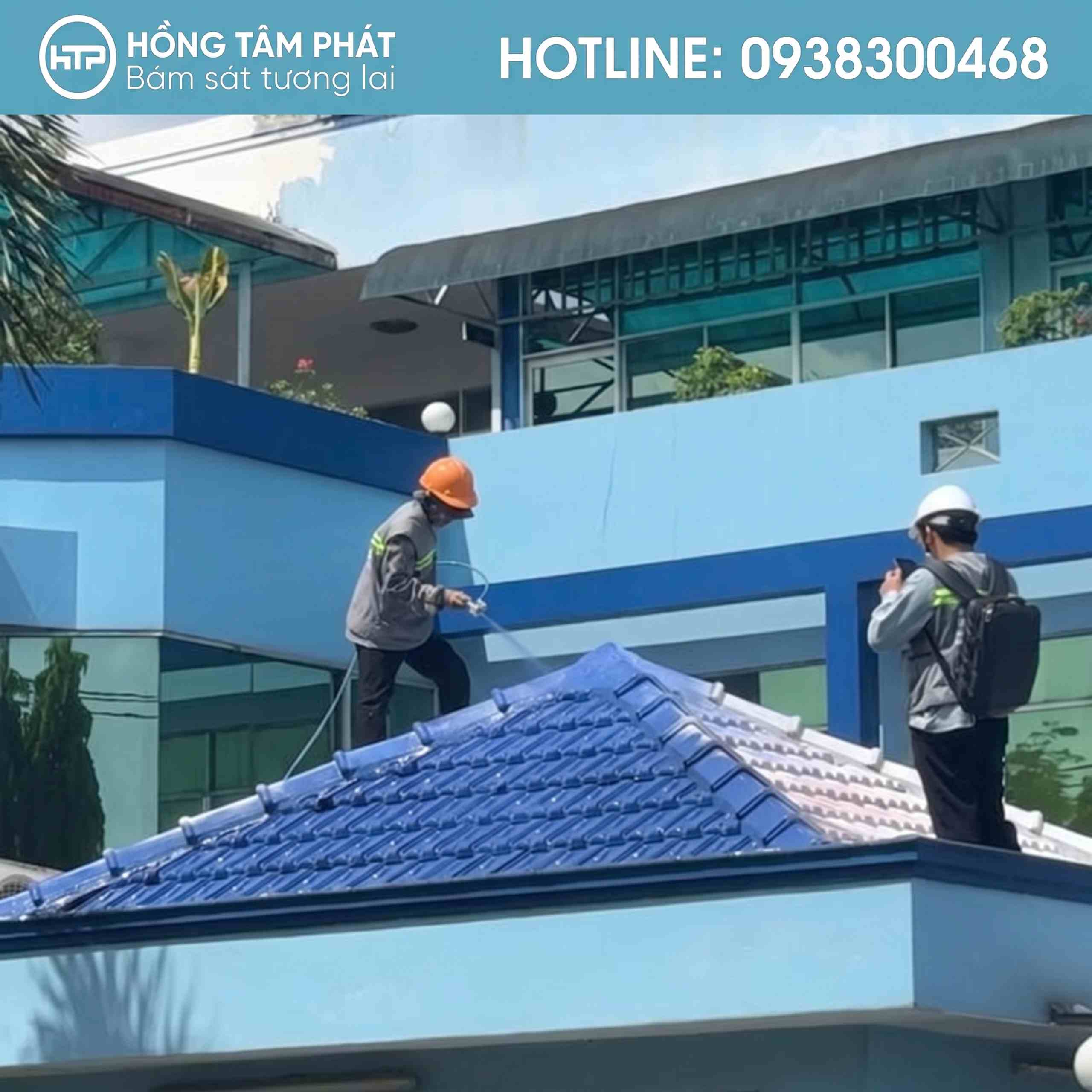 Dịch vụ của HTP đảm bảo quy trình chuyển màu ngói chuẩn kỹ thuật.