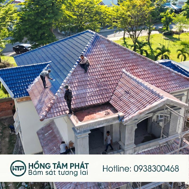 Công trình hoàn mỹ nhờ giải pháp Thi Công Sơn Mái Ngói Tại Bình Dương chuyên sâu.