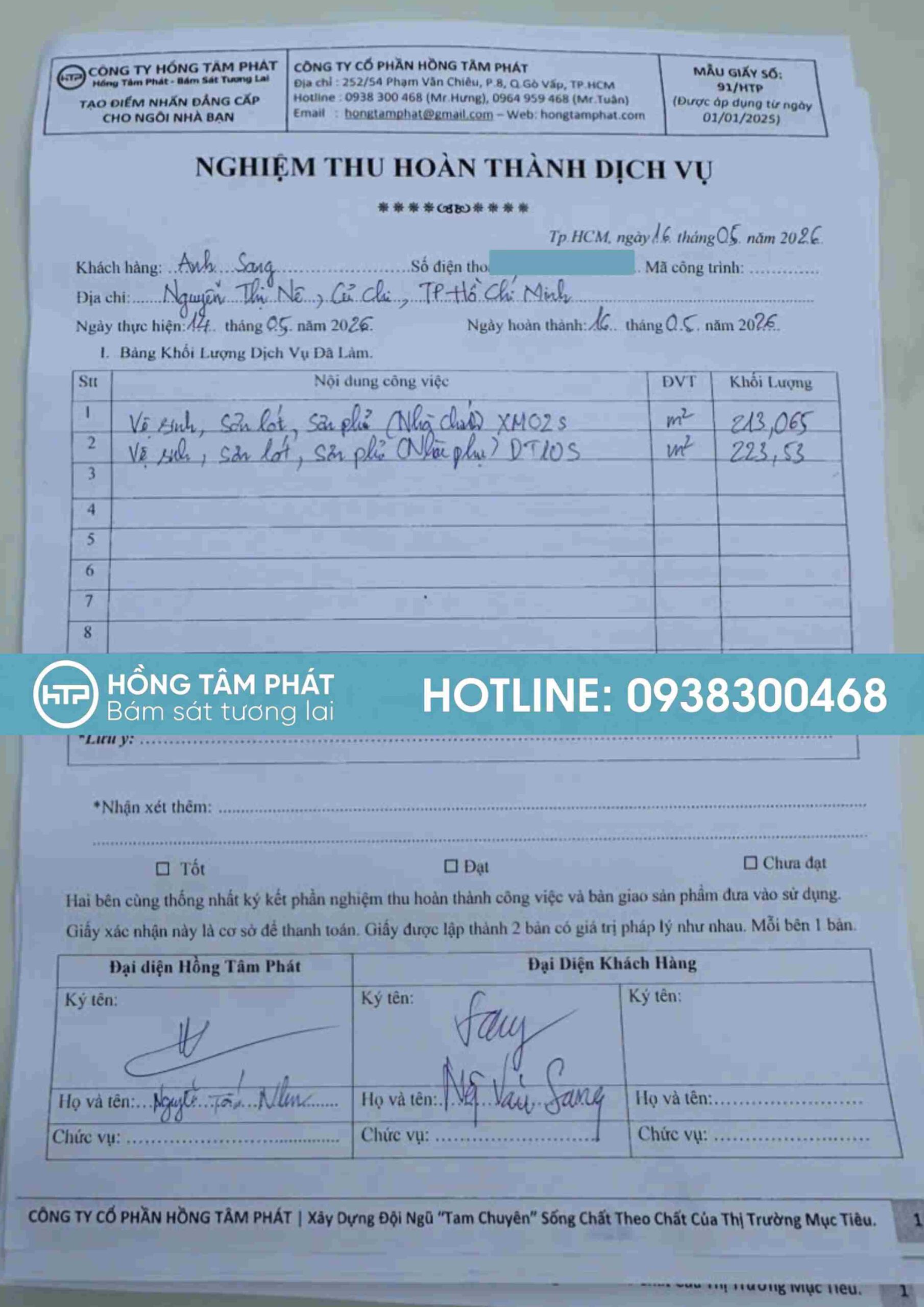Dịch vụ của HTP cam kết sơn phục hồi màu đỏ đẹp như mới cho mái ngói.