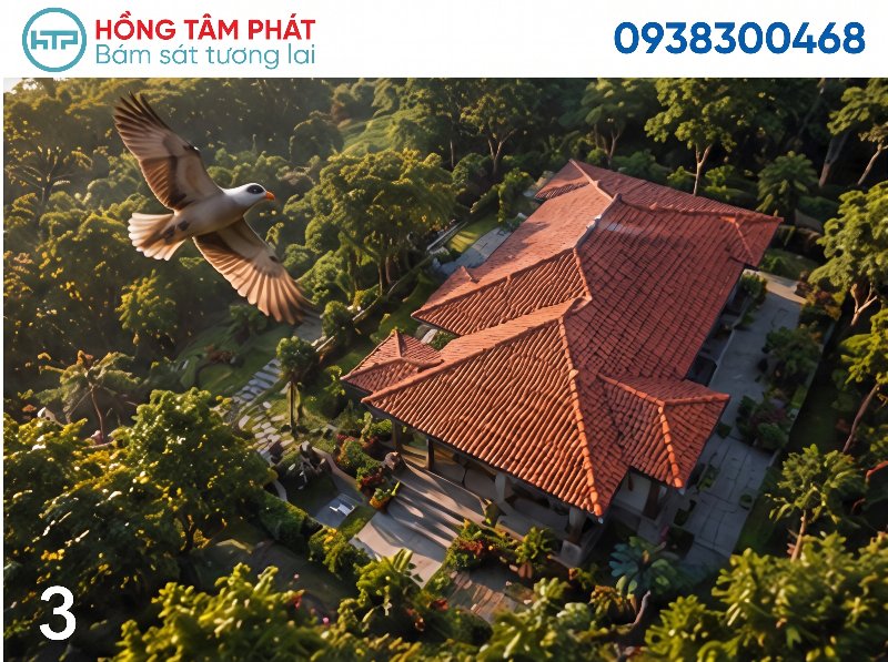 Hình ảnh mái ngói rạng rỡ, xứng danh mặt tiền thứ năm của ngôi nhà.
