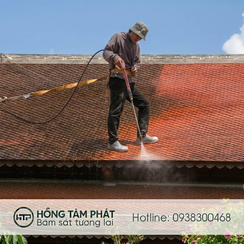 Quy trình Thi Công Sơn Mái Ngói Tại Tây Ninh giúp mái nhà chống rêu mốc tối ưu.