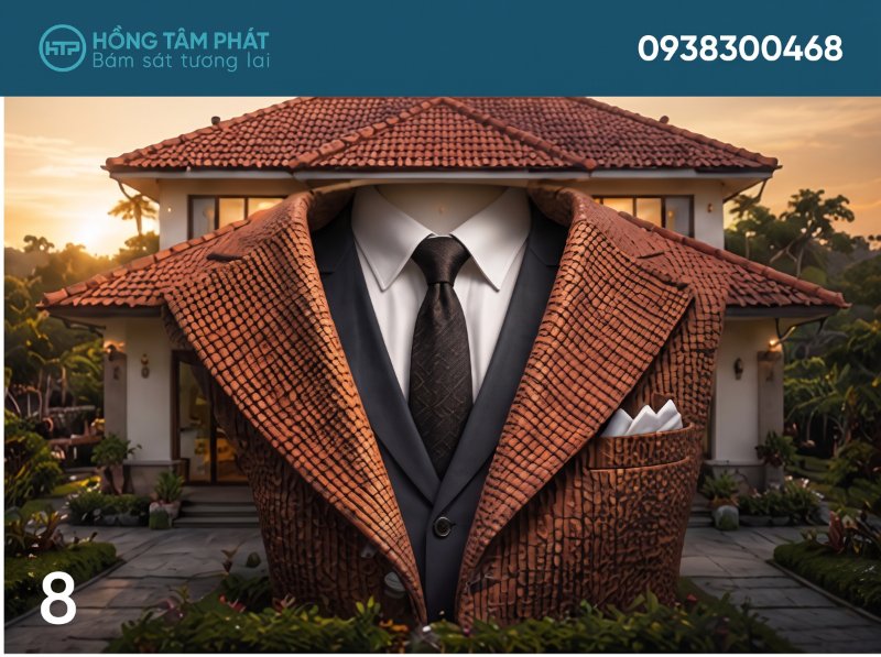 Sự kết hợp màu sắc tinh tế làm nổi bật mặt tiền thứ năm của biệt thự.