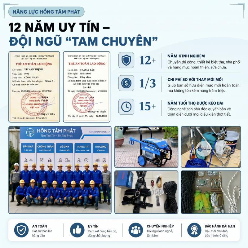 Dịch vụ Vệ Sinh Mái Ngói biệt thự chuyên nghiệp của công ty Hồng Tâm Phát.