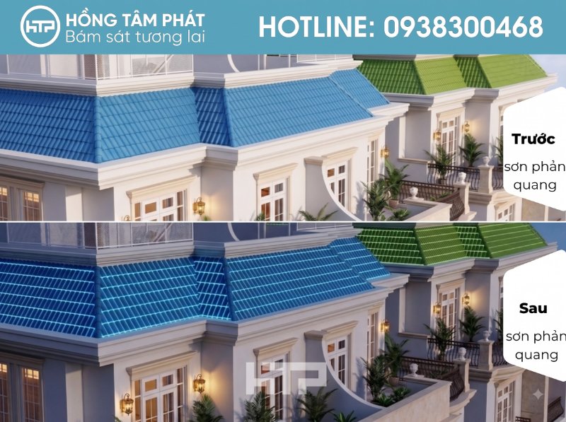 Mái ngói biệt thự đẹp khu Victoria Village mang nét sang trọng.