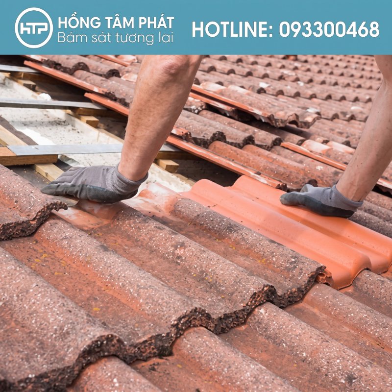 Hình ảnh flycam toàn cảnh – Nhận diện diện tích ngói hư hỏng