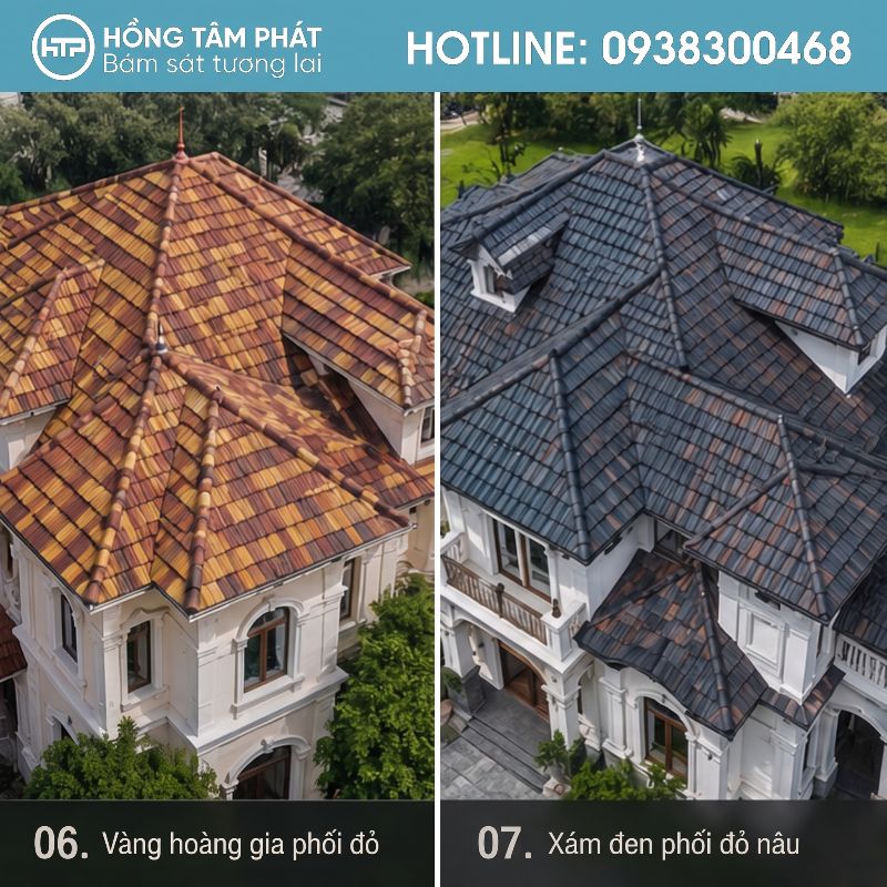 Xu hướng phối màu mái ngói biệt thự 2026 mang phong cách châu Âu.