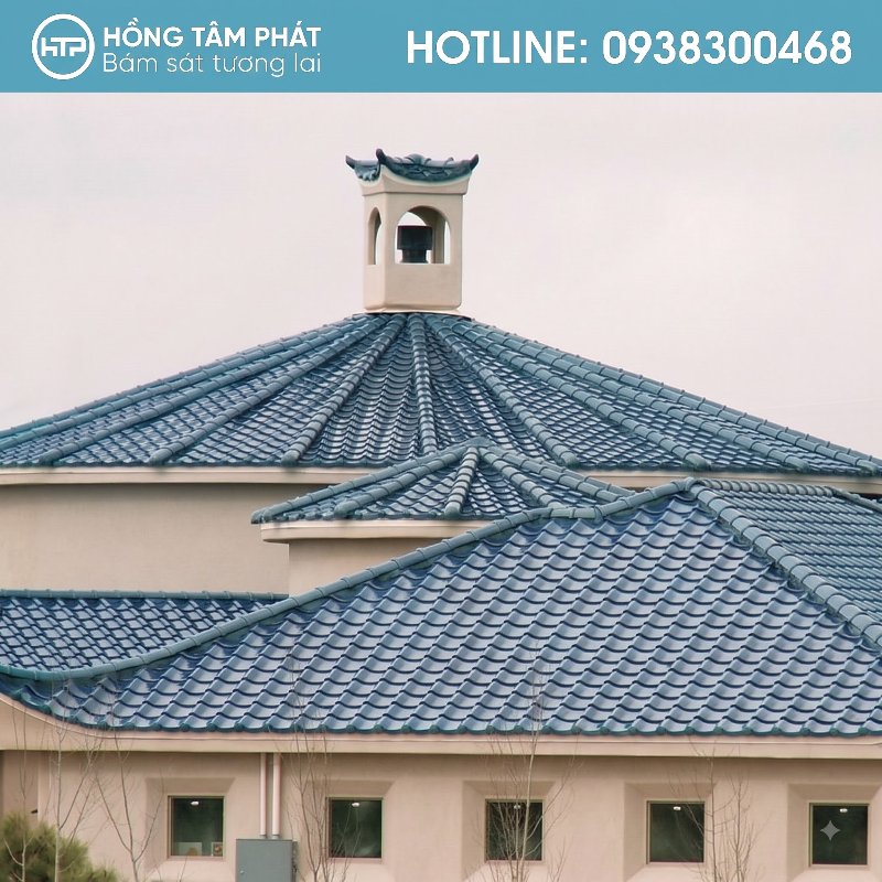 Góc quay toàn cảnh mái ngói biệt thự đẹp
