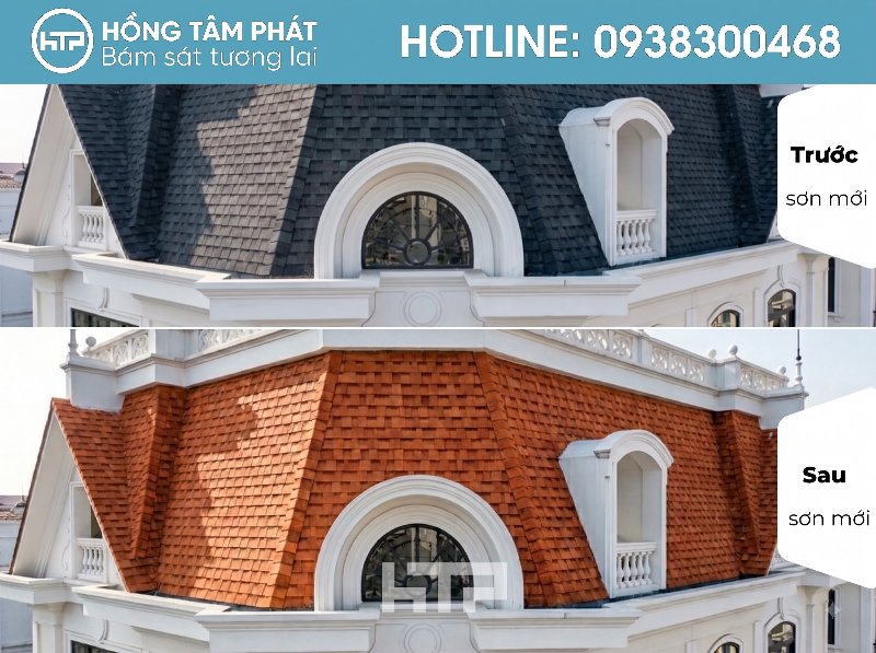 Thiết kế mái ngói biệt thự đẹp khu Victoria Village rất hài hòa.