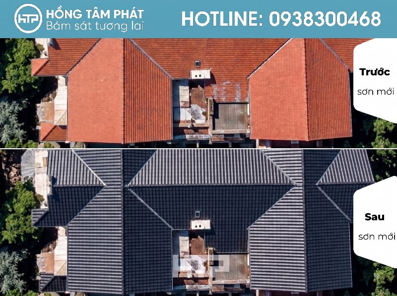 Chọn tông màu chuẩn cho mái ngói biệt thự đẹp khu Nam Phú Villas.
