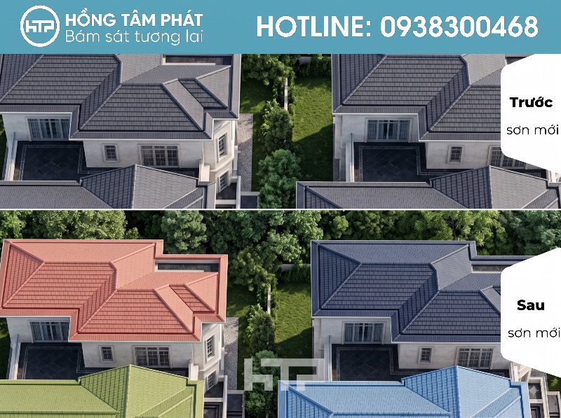 Gam màu chuẩn của mái ngói biệt thự đẹp khu Thạnh Mỹ Lợi (Khu Thủ Thiêm Villa).