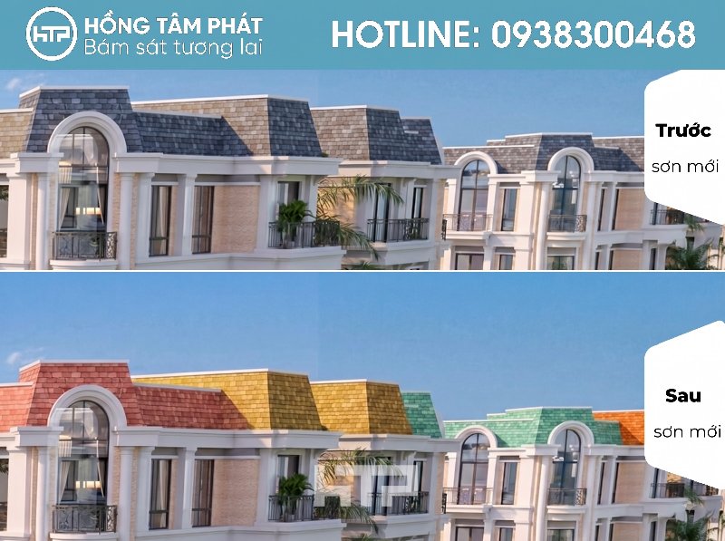 Mái ngói biệt thự đẹp khu Saroma Villa (Khu đô thị Sala) nổi bật.