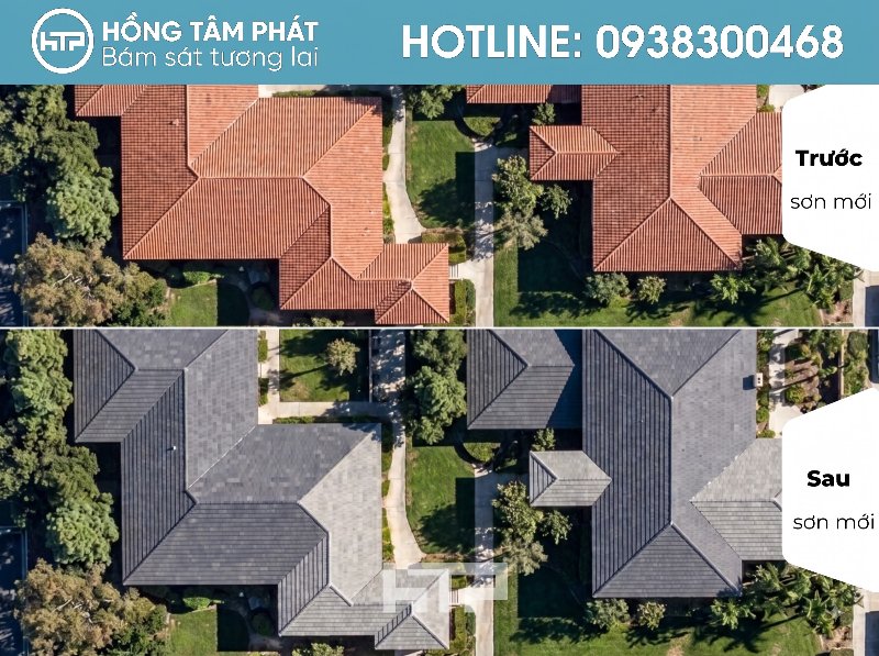 Mái ngói biệt thự đẹp khu Saroma Villa (Khu đô thị Sala) tráng lệ.
