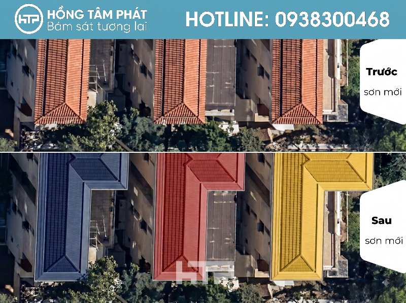 Tông màu độc đáo của mái ngói biệt thự đẹp khu Senturia Vườn Lài.
