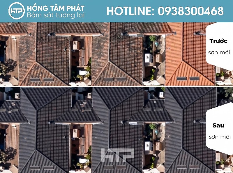 Mái ngói biệt thự đẹp khu Verosa Park (Khang Điền) tỏa sáng rực rỡ.