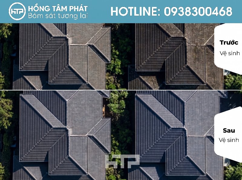 Mái ngói biệt thự đẹp khu Villa Riviera An Phú luôn giữ màu.