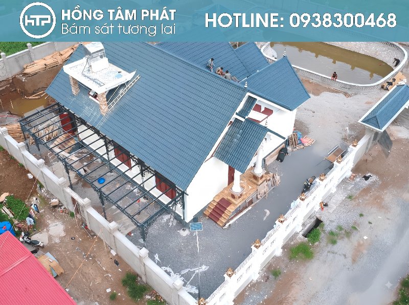Hình ảnh thực tế quá trình Thi Công Mái Ngói Biệt Thự kiểu Nhật Bản.