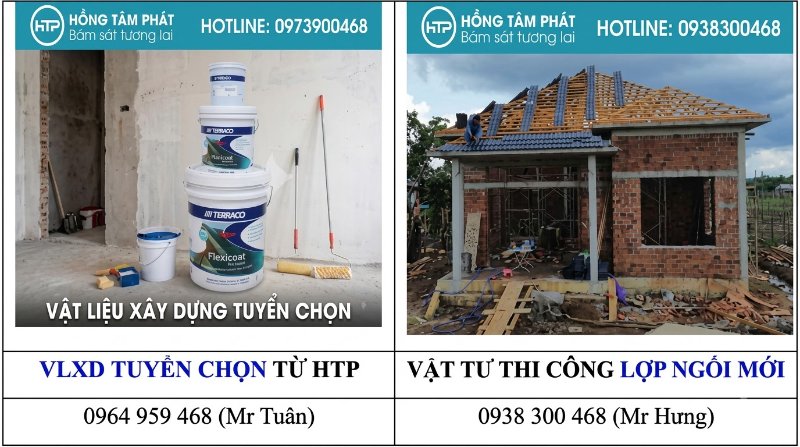 Liên hệ ngay Hồng Tâm Phát để tiến hành Lợp mái ngói mới chuyên nghiệp.