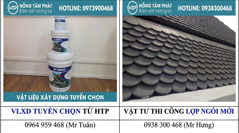 Lợp mái ngói mới chuyên nghiệp mang lại sự vững chãi cho kết cấu phía trên.