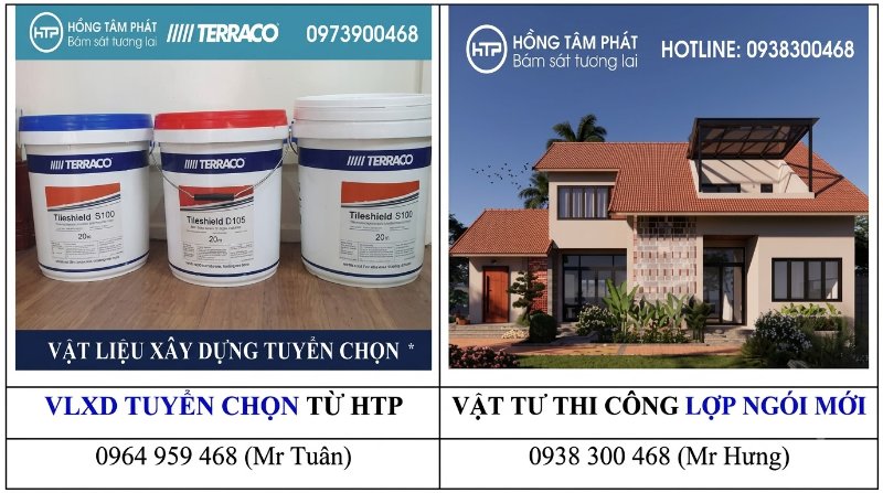 Tiêu chuẩn kỹ thuật cao trong dịch vụ Lợp mái ngói mới chuyên nghiệp HTP.