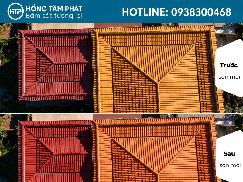 Mái ngói biệt thự đẹp khu Verosa Park (Khang Điền) rất tân cổ điển.