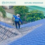 Mái Ngói Biệt Thự Tại Củ Chi sạch bóng rêu phong nhờ sơn HTP.