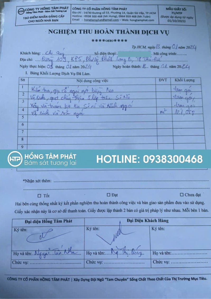 Bảo hành uy tín dài hạn sơn Mái Ngói Biệt Thự Tại Thủ Đức HTP.