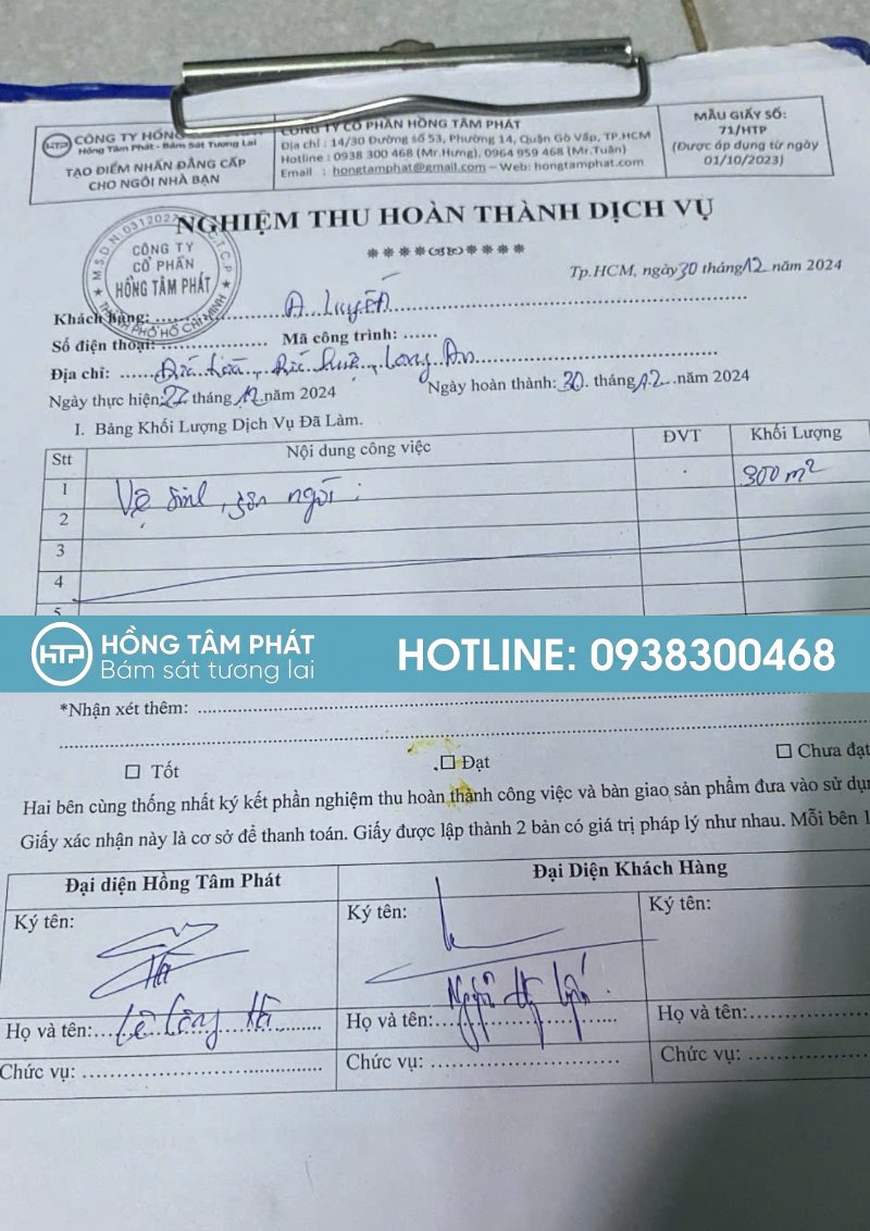 Bảo hành dài hạn dịch vụ sơn Mái Ngói Biệt Thự Tại Đức Hòa HTP.