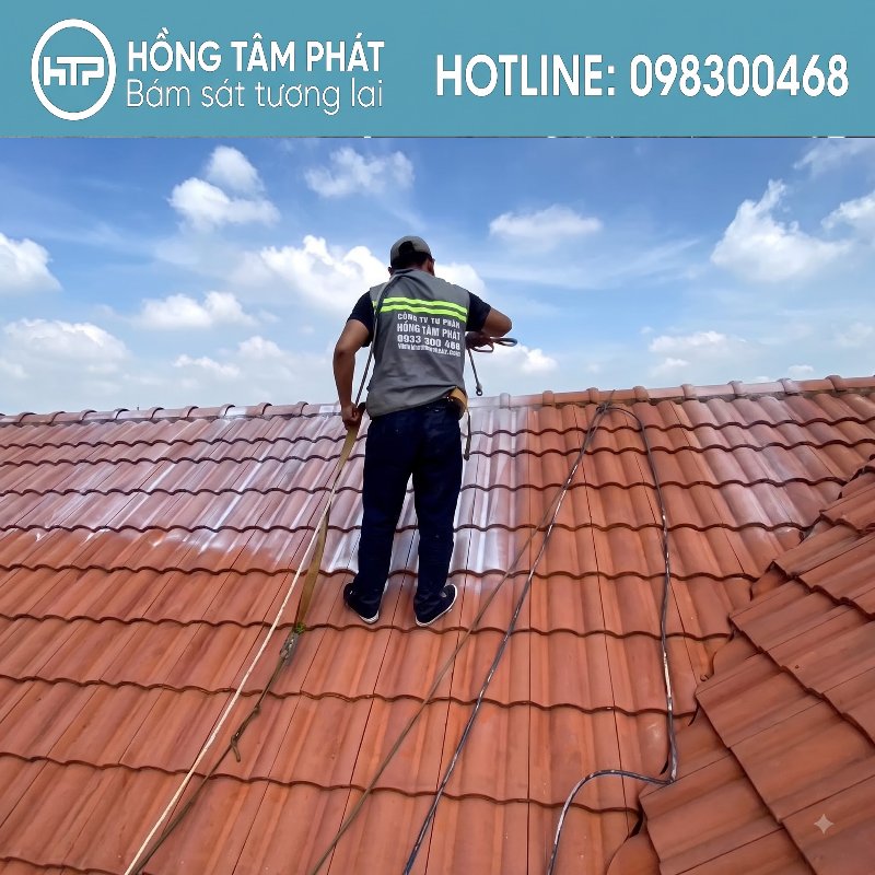 Gọi 0938300468 đặt lịch Vệ Sinh Và Sơn Mái Ngói Biệt Thự Dĩ An ngay.