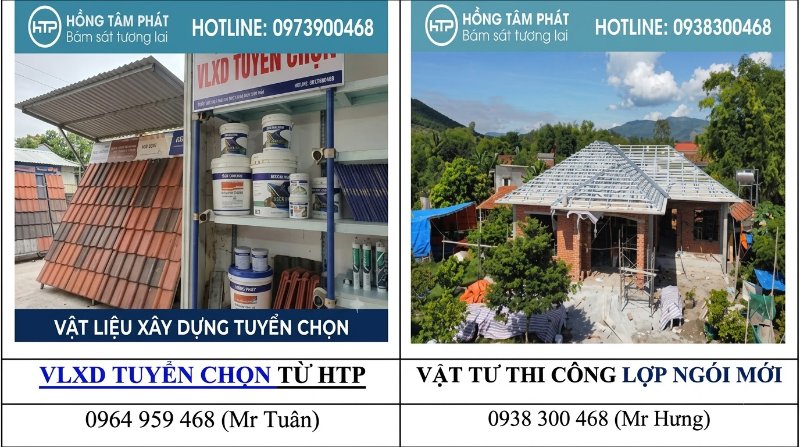 Gọi hotline HTP nhận lịch khảo sát tận nhà cho Lợp mái ngói mới chuyên nghiệp.