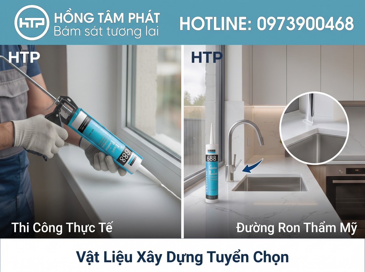Keo Silicone Dowsil 688 là dòng keo trung tính chuyên dùng cho kính nhôm.