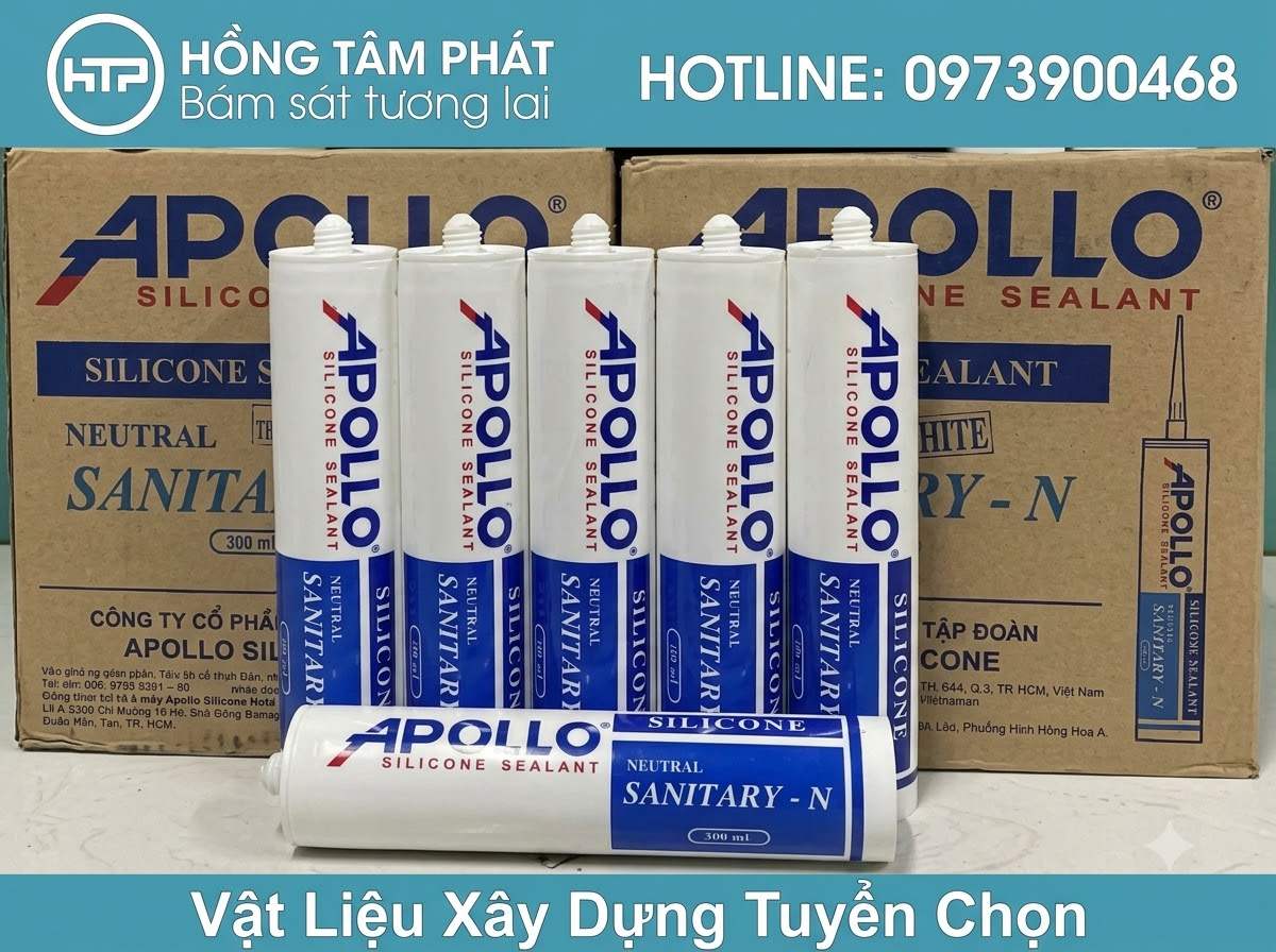 Keo trung tính Silicone Apollo A500 chuyên dùng trám trét ngoài trời bền.