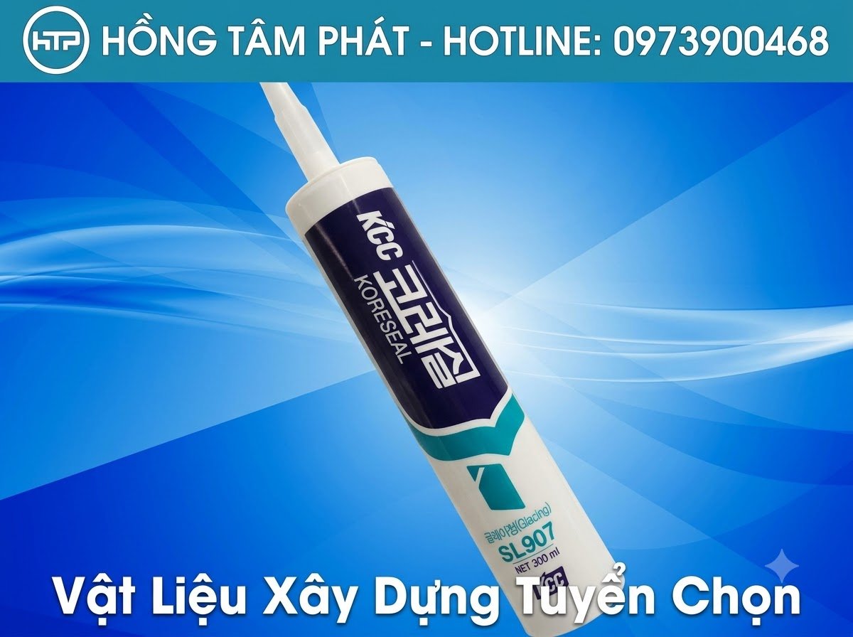 Dòng keo Silicone KCC SL907 chuyên dùng trám trét khe co giãn ngoài trời bền.