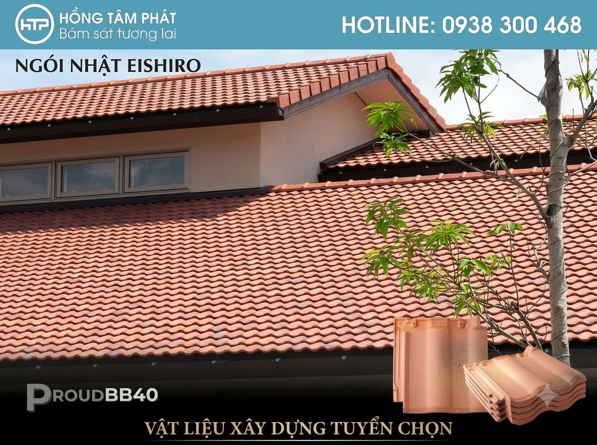 Độ bền màu siêu việt của ngói Nhật giúp ngôi nhà luôn giữ được vẻ đẹp sang trọng.